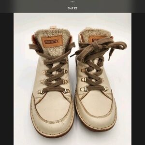 Pikolinos Cazorla Cream Leather Ankle Boot W5U-8502C2 Women's 39 US 8.5 EUC